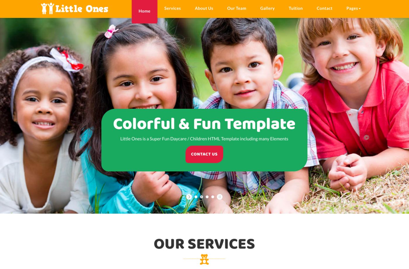 Little Ones Daycare website design for early childhood education