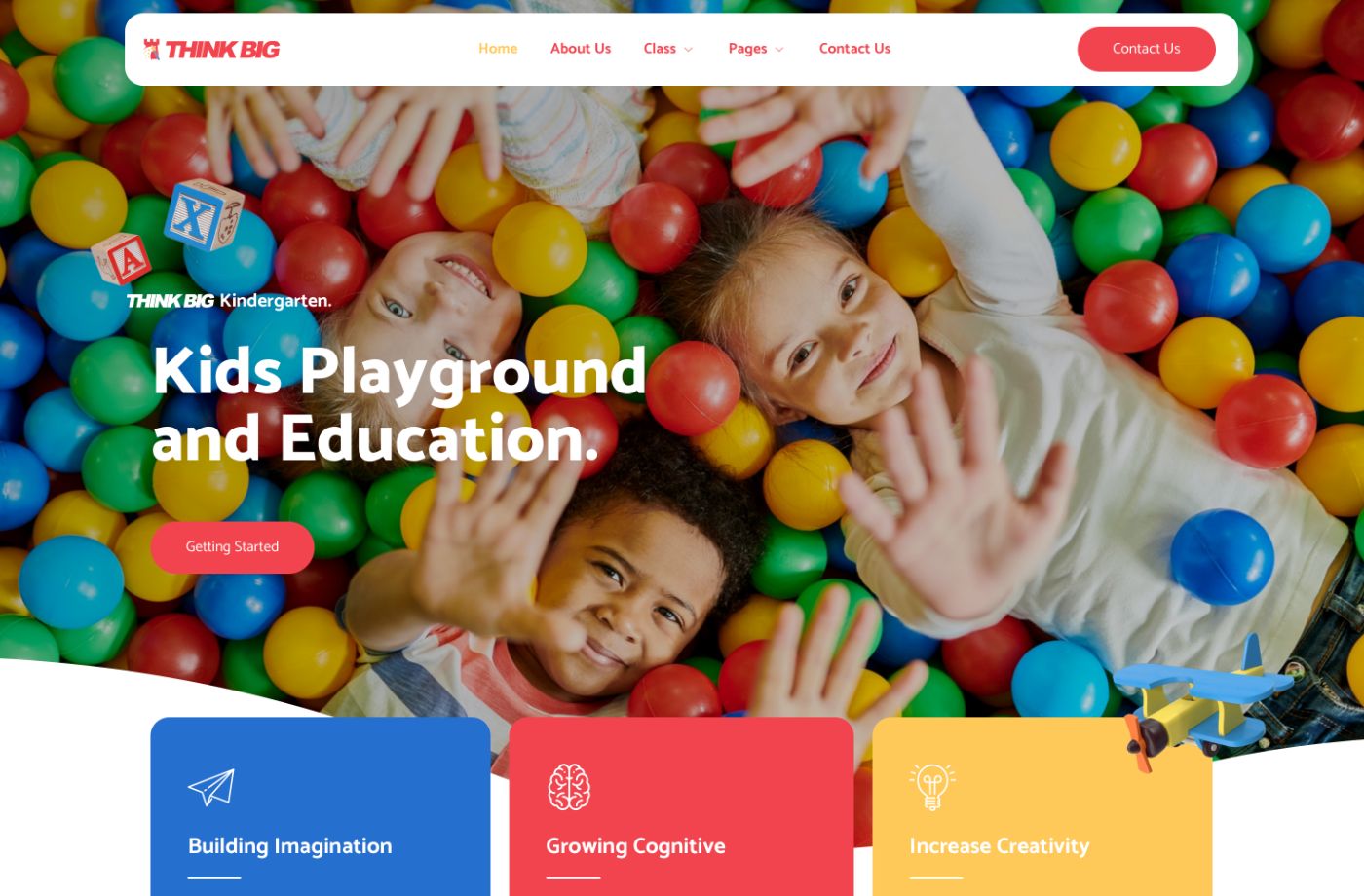 Think Big Kindergarten playground and education website design